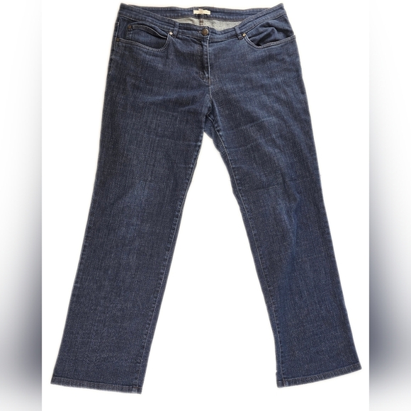 Eileen Fisher Jeans, Straight Leg, Dark Wash, Lg - Picture 2 of 11